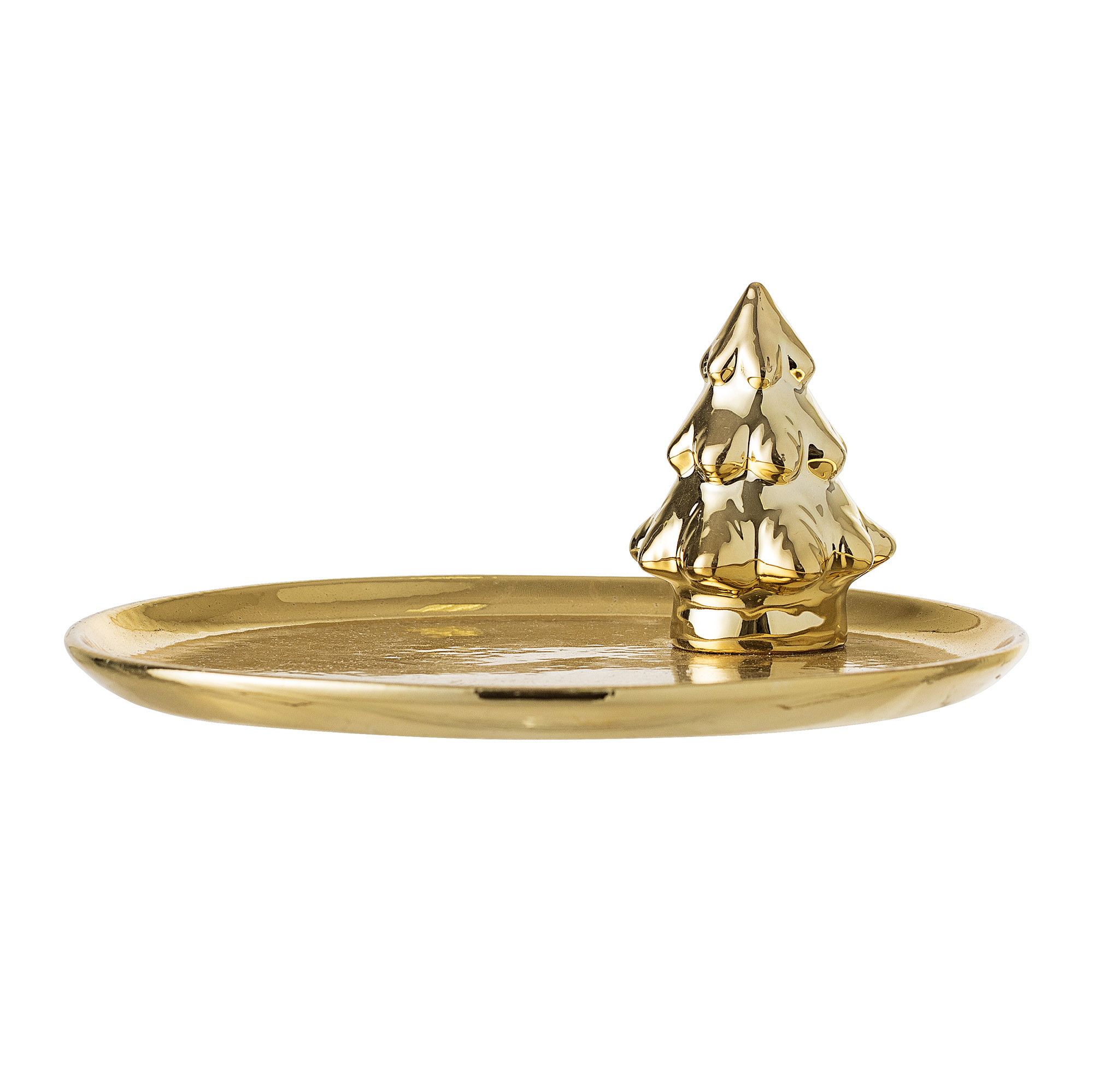 weihnachtliches Dekotablett mit Baum (gold)