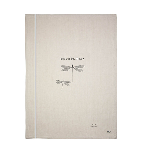 Geschirrtuch "beautiful day-let's fly together" (50 x 70cm) (beige)