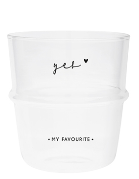 Wasserglas "Yes-my favourite" (schwarz)
