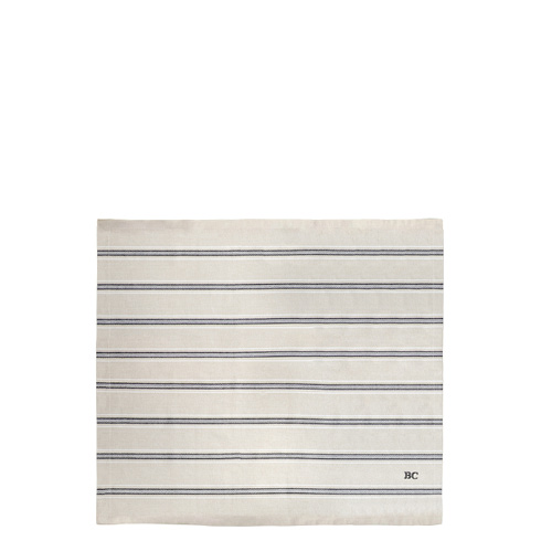 Stoffserviette "Streifen und kleines Herz" (50 x 50cm) (beige/schwarz)