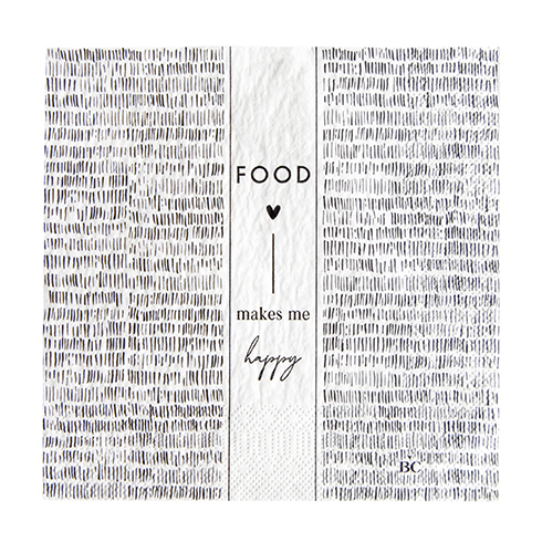 Papierservietten "Streifen/food" (20 Stück)