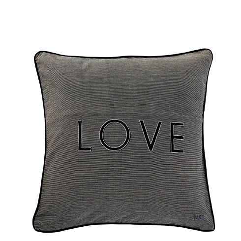 Kissenhülle "Love" (50 x 50 cm) (schwarz)