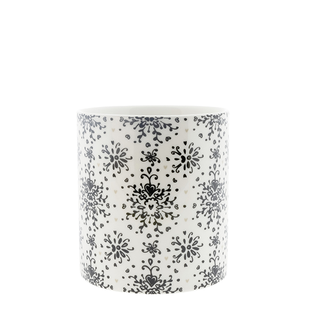 Blumentopf "Barock Blumenmuster" (klein) (beige)