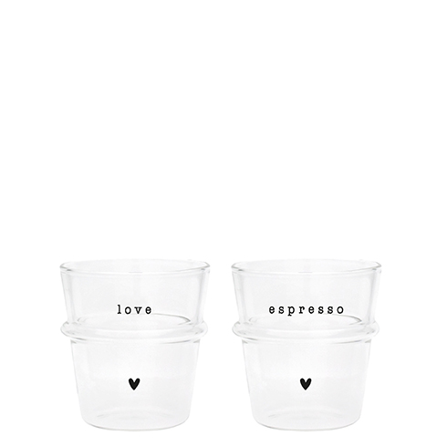 Espressoglas "Love" (schwarz)