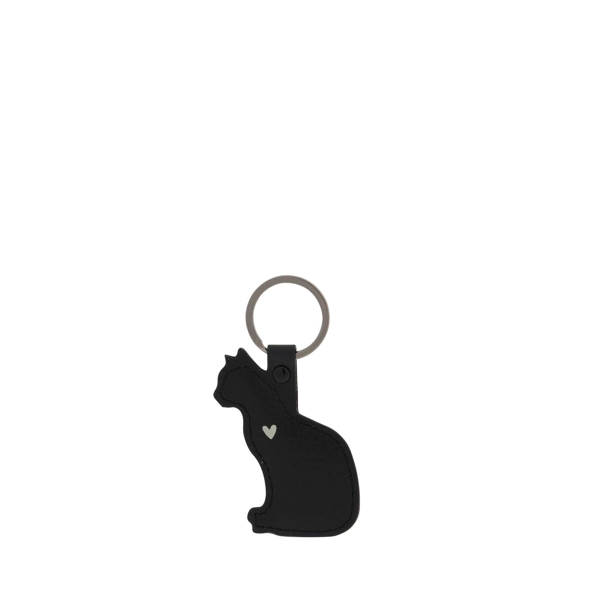 Schlüsselanhänger Katze "Herz" (schwarz)