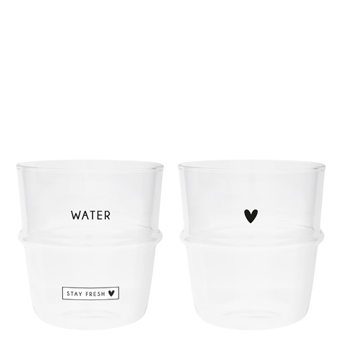 Wasserglas "Water-stay fresh" (schwarz)
