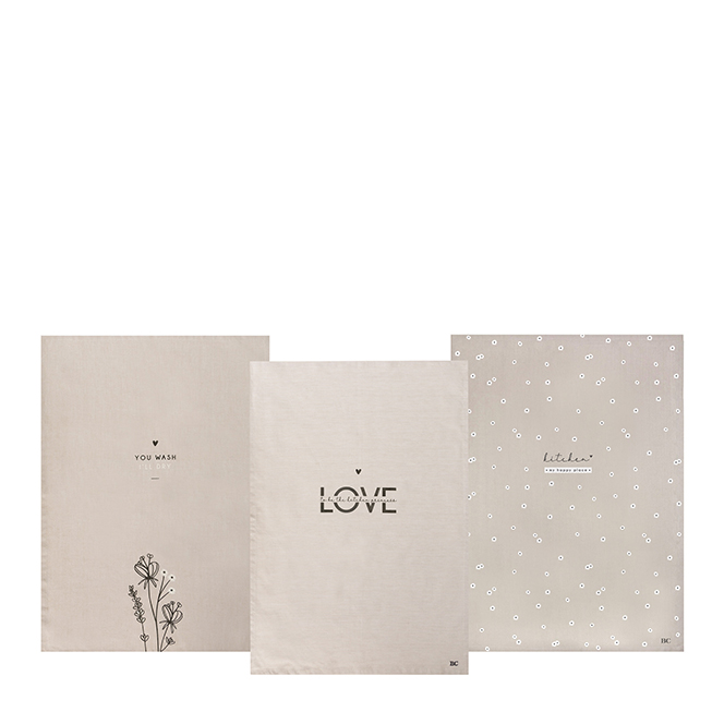 Geschirrtuch "Love" (beige)