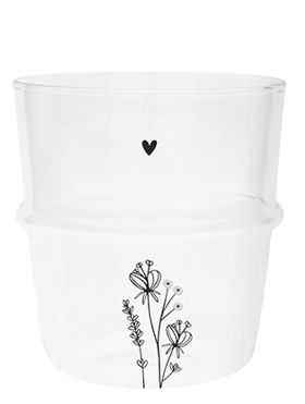 Wasserglas "Blumenzweige" (schwarz)