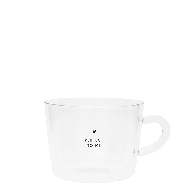 Teeglas "Herz-perfect to me" (schwarz)