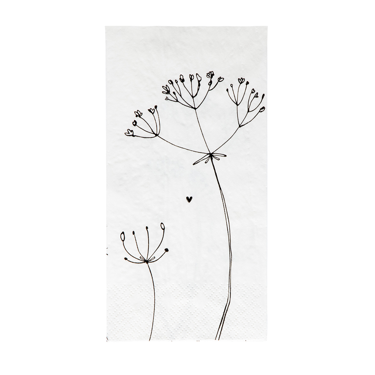 Papierservietten "Blume" -sunshine on my mind 16 St (länglich) (beige / schwarz)