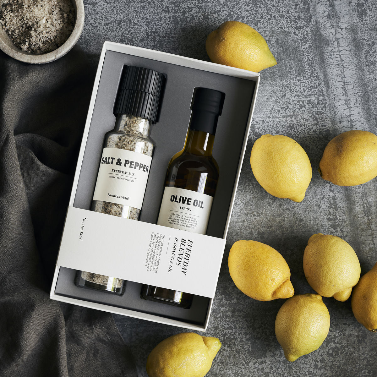 Geschenkbox  "Salzmischung Everyday Mix & Zitronen-Olivenöl"