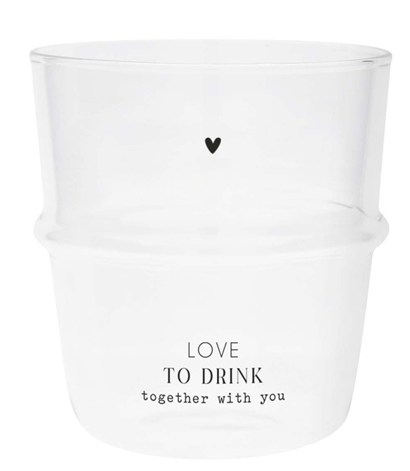 Wasserglas "love to drink together with you" (schwarz)
