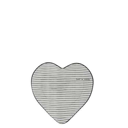 Löffelhalter Herzform "Streifen" (schwarz)