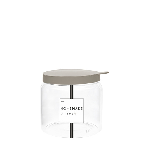 Vorratsglas mit Deckel "Homemade with love" (klein) (beige)