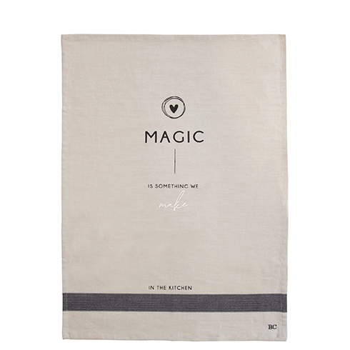 Geschirrtuch "Magic is something we make" (50 x 70 cm) (beige/schwarz)