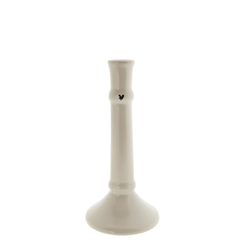 Kerzenleuchter mit kleinem schwarzen Herz (mittel) (matt, titan)