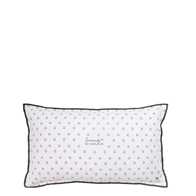 Kissen "living the good life" (30 x 50 cm) (weiß)