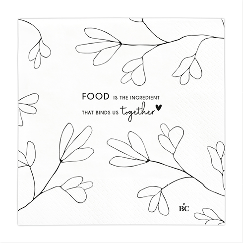 Papierservietten "Blüten-food is the ingredient that binds us together" (20 Stück)