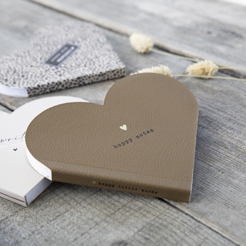 Notizen "happy notes" (Lederlook) (braun)