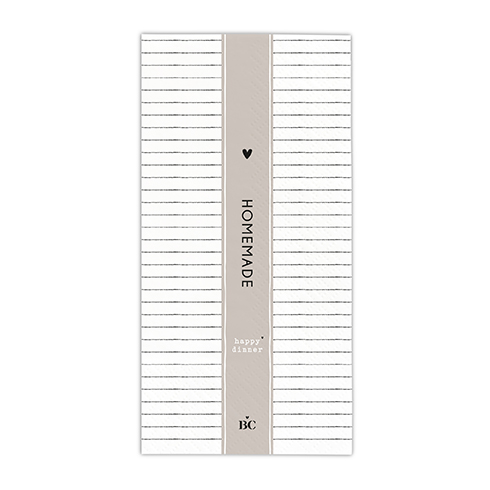 Papierservietten "Streifen/homemade" (länglich) (16 Stück)