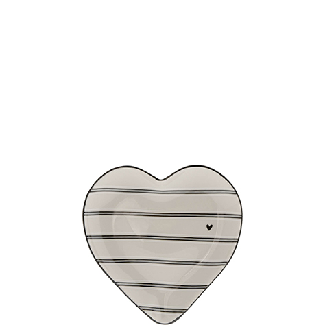Herzteller (Streifen) beige/schwarz