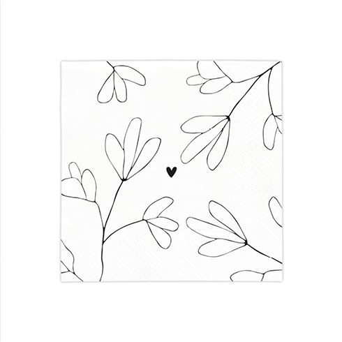 Papierservietten "Blüten-love grows here" (klein) (20 Stück)