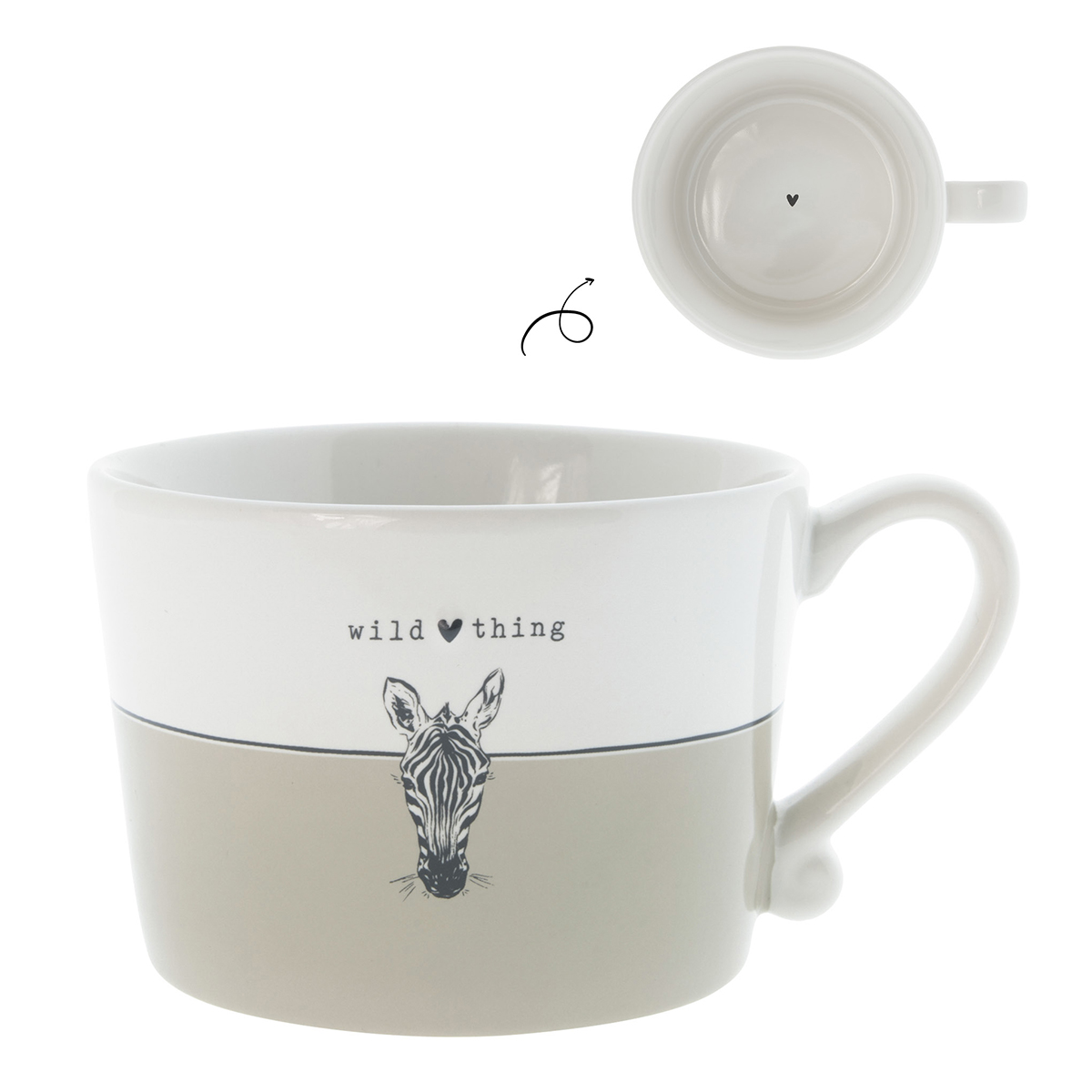 Tasse "Zebra" - wild thing (beige/schwarz)