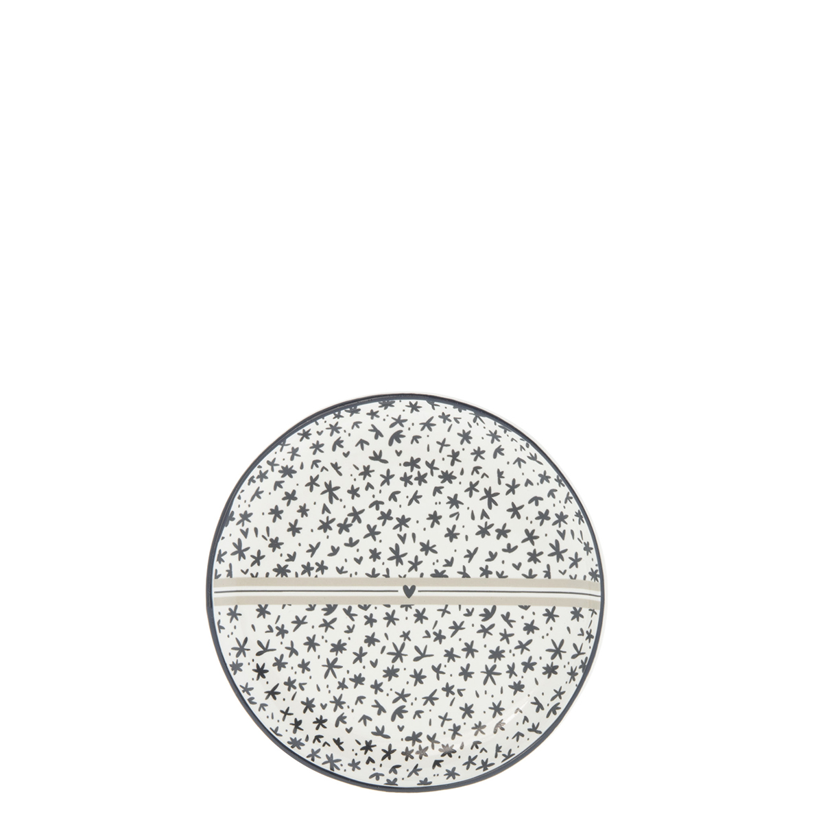 Miniteller "Blumenmuster" (beige / schwarz)