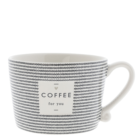 Tasse "Kreuzstich - Coffee for you" (schwarz)