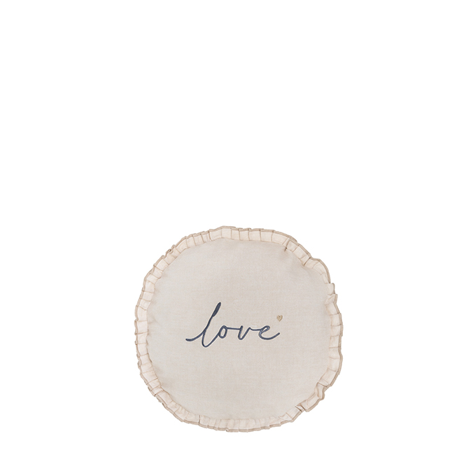 Kissen rund "Love" (35 cm) (beige)
