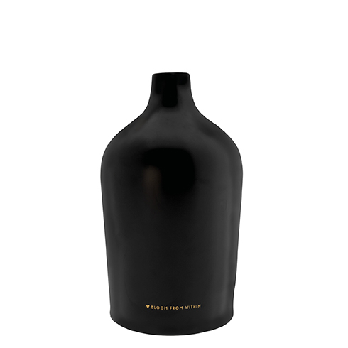 Vase "bloom from within" (schwarz, matt)
