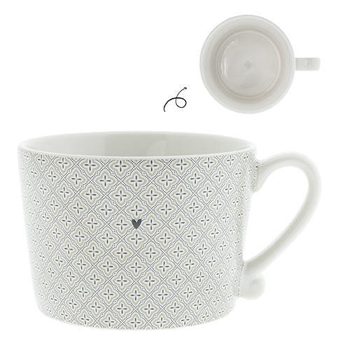 Tasse "Mosaikmuster" (schwarz/beige)