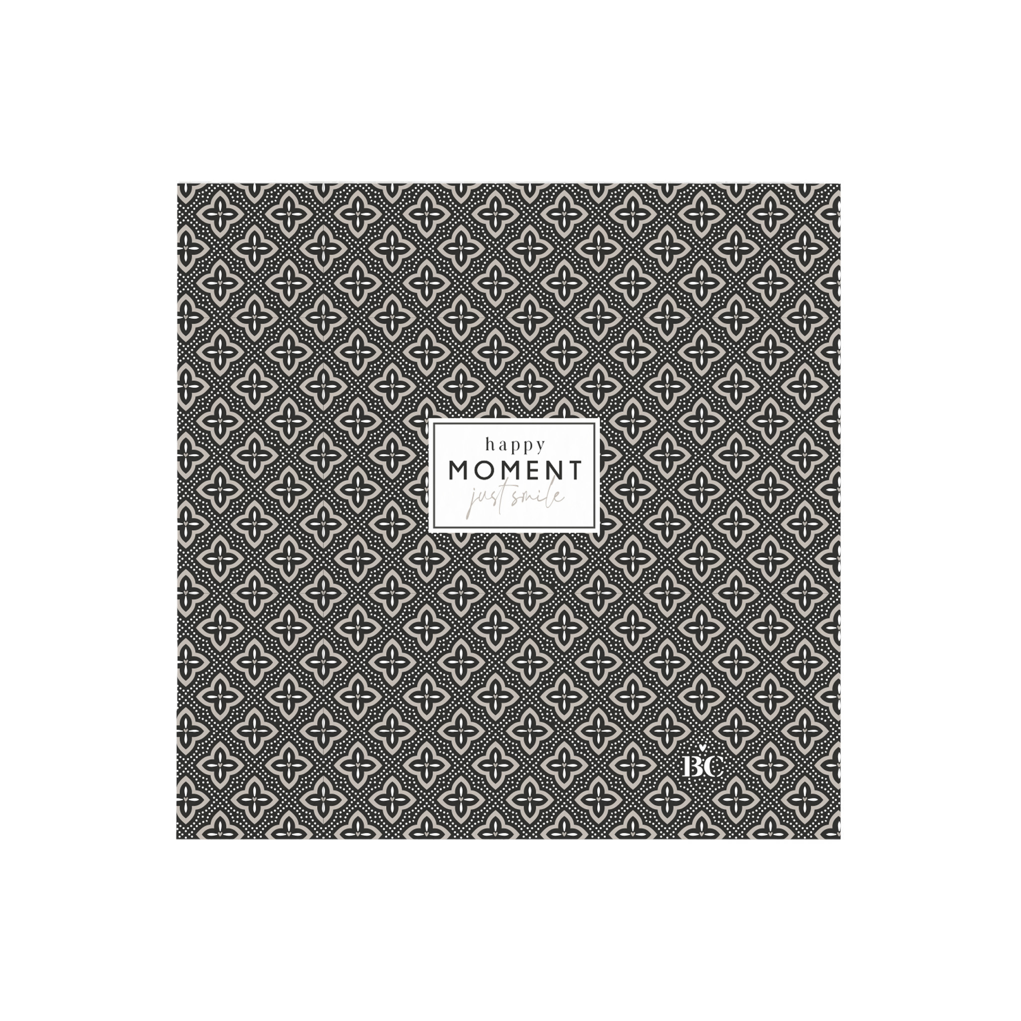 Papierservietten "Mosaikmuster - Happy moment" (klein) (schwarz/beige)