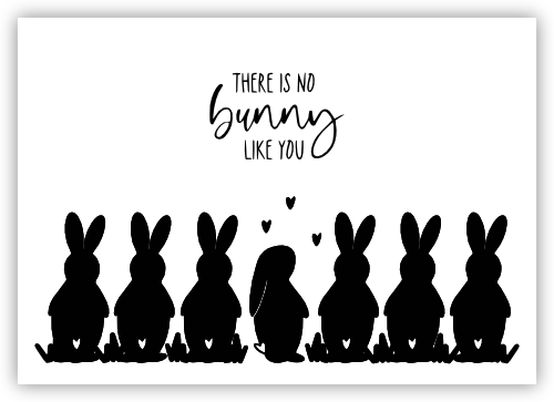 Print (DATEI) "there is no bunny like you"