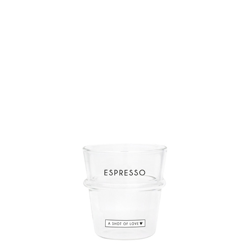 Espressoglas "Espresso-a shot of love" (schwarz)