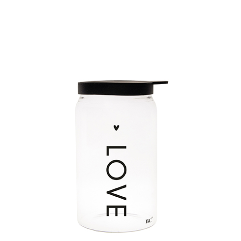 Vorratsglas mit Deckel "Love" (sehr klein) (schwarz)
