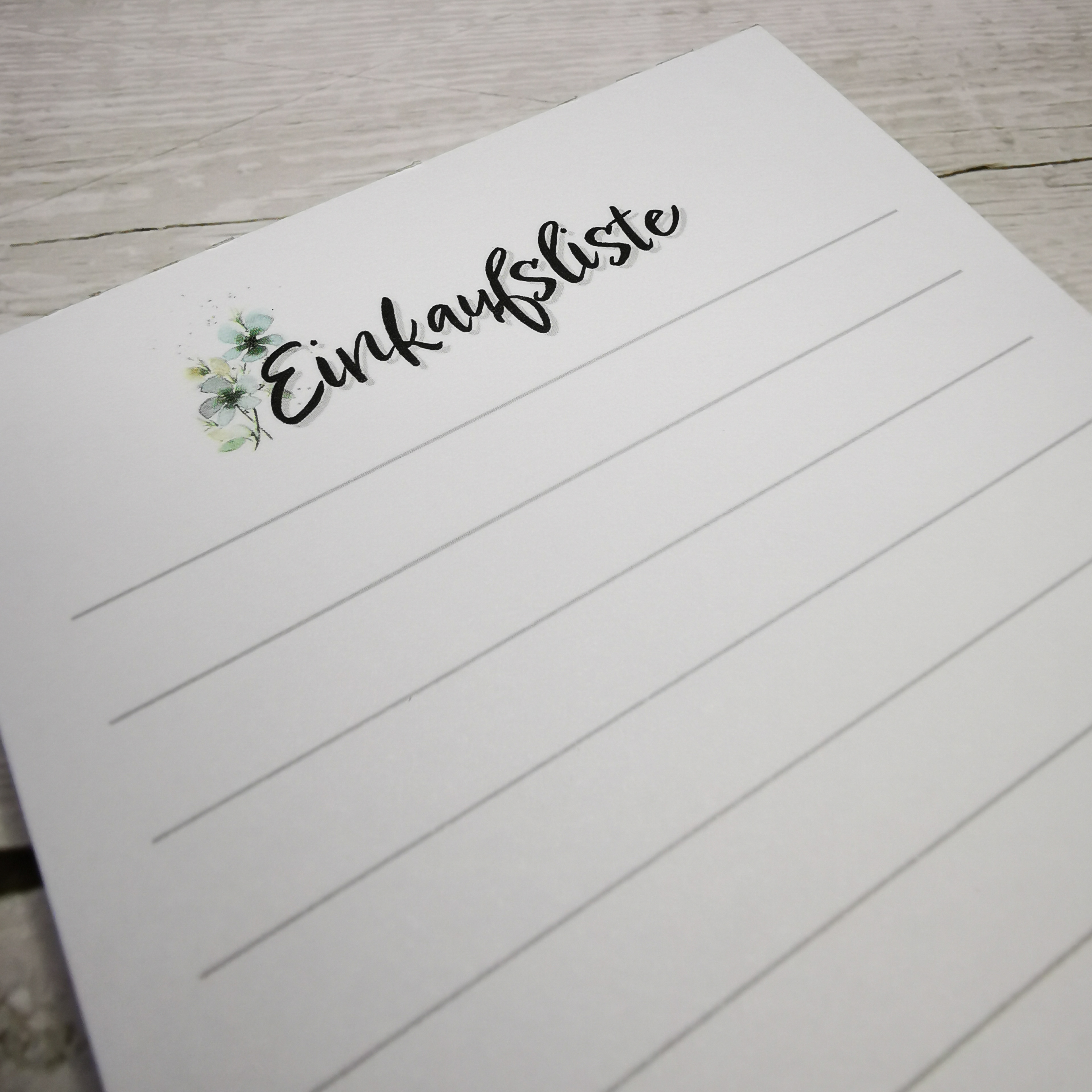 Einkaufsliste Din lang (hellblau-grün)