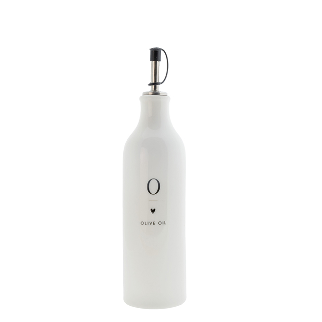 2er Set Flaschen Essig und Öl "Olive Oil-Vinegar" (weiß)