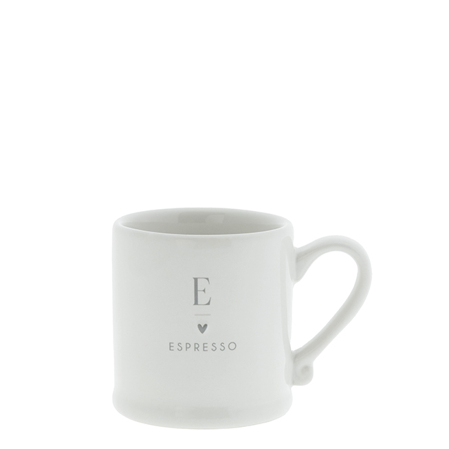 Espressobecher mit Henkel "E-Espresso" (grau)
