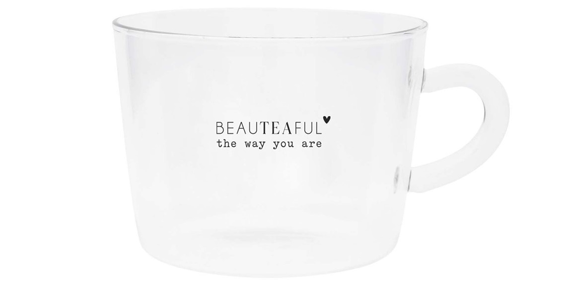 Teeglas "beauteaful - the way you are" (schwarz)