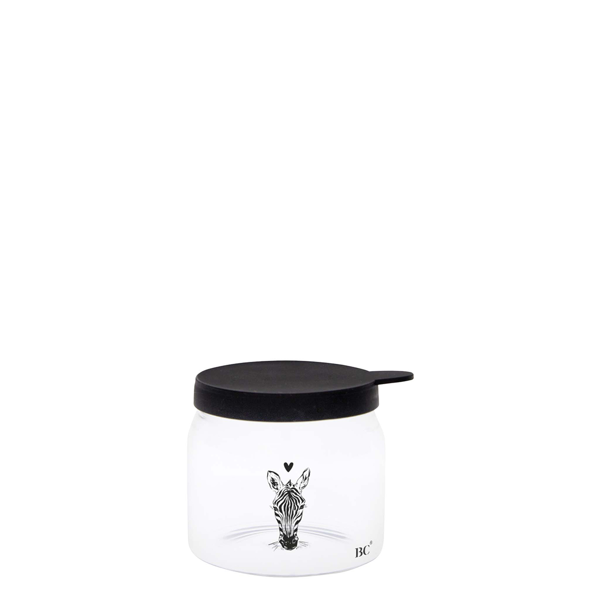 Vorratsglas mit Deckel "Zebra" (mini) (schwarz)