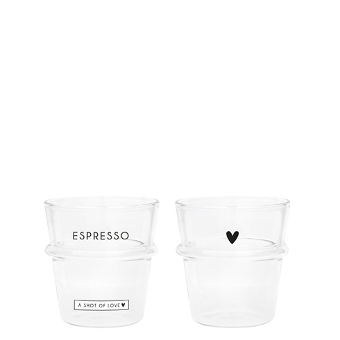 Espressoglas "Espresso-a shot of love" (schwarz)