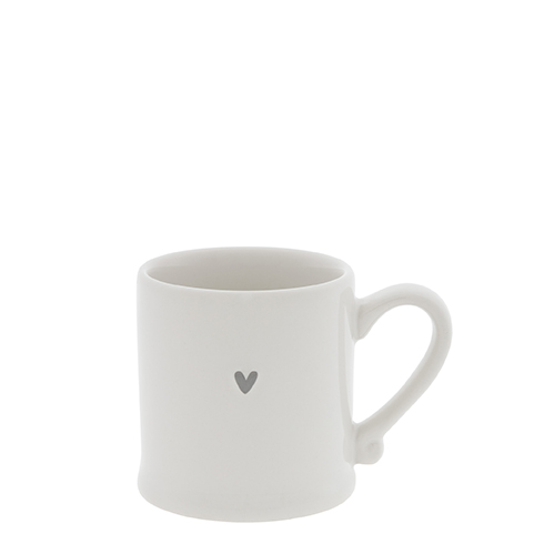 Espressobecher mit Henkel "Herz" (grau)