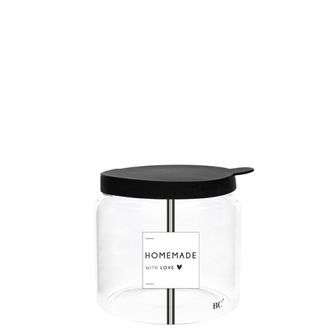 Vorratsglas mit Deckel "Homemade with love" (klein) (schwarz)