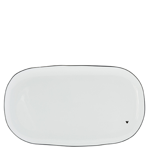 Teller oval "Herz" (schwarz)