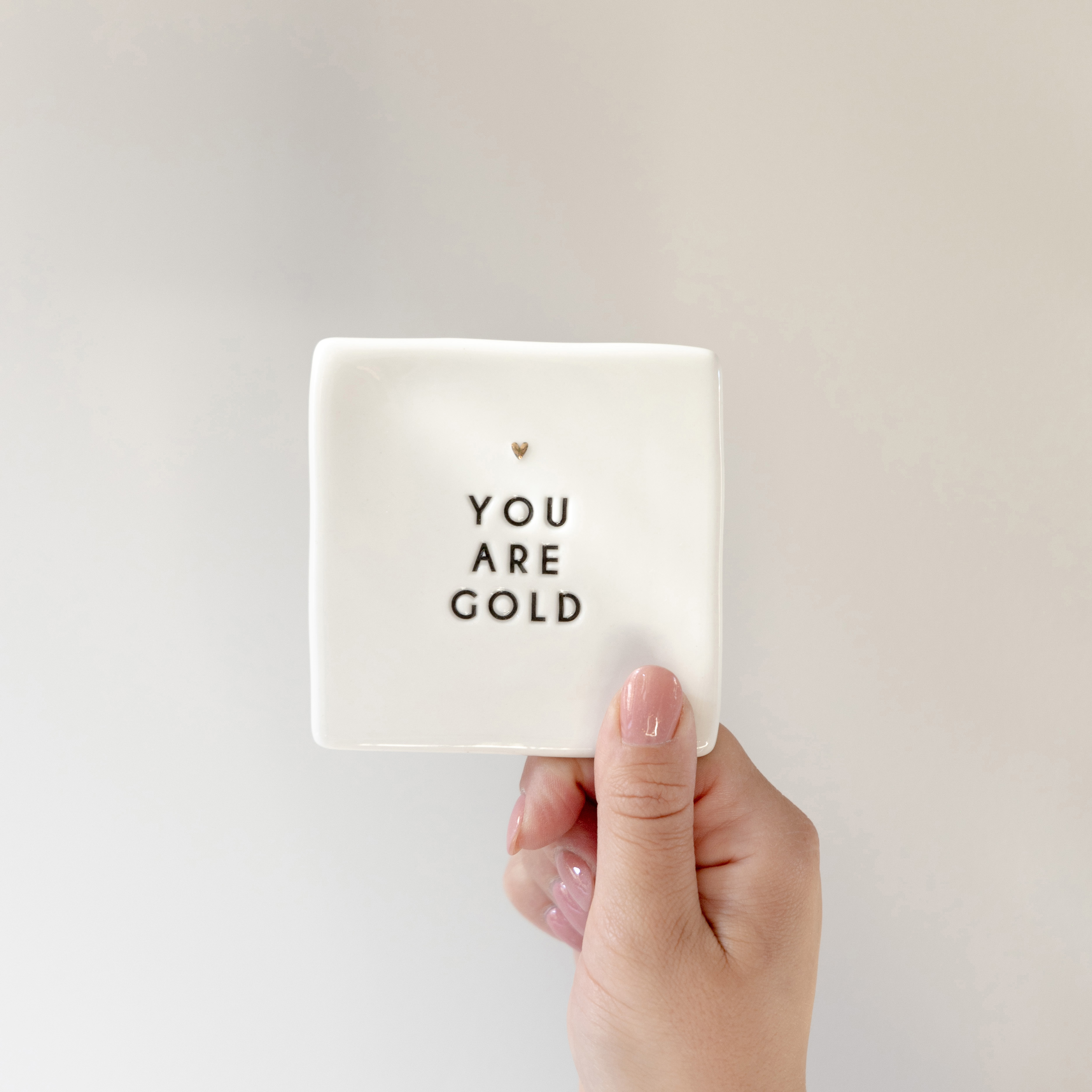 Fliese "you are gold" (schwarz)