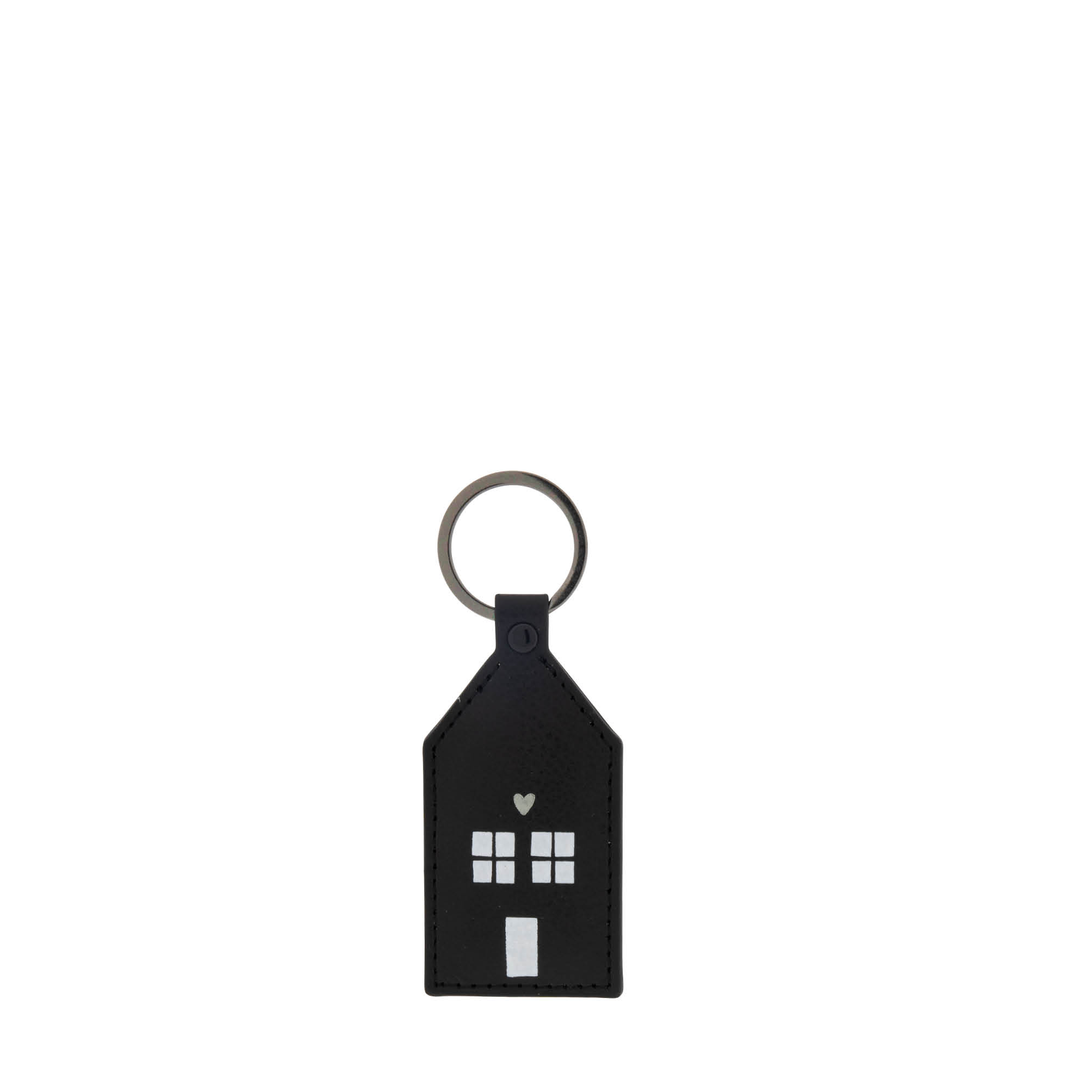 Schlüsselanhänger Haus "Herz" (schwarz)