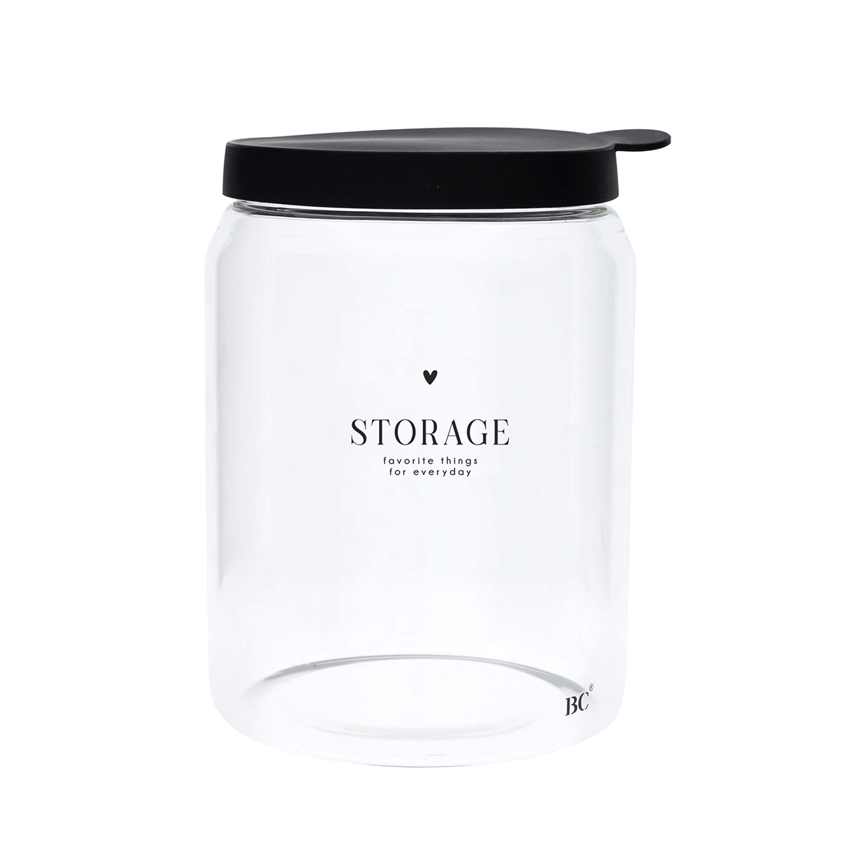 Vorratsglas mit Deckel "Storage - favorite things for everyday" (groß) (schwarz)