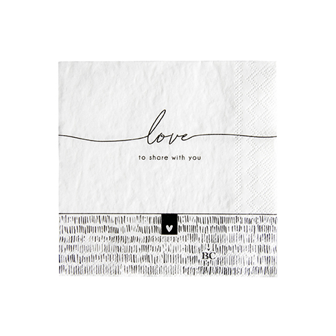 Papierservietten "Streifen/love" (klein) (20 Stück)