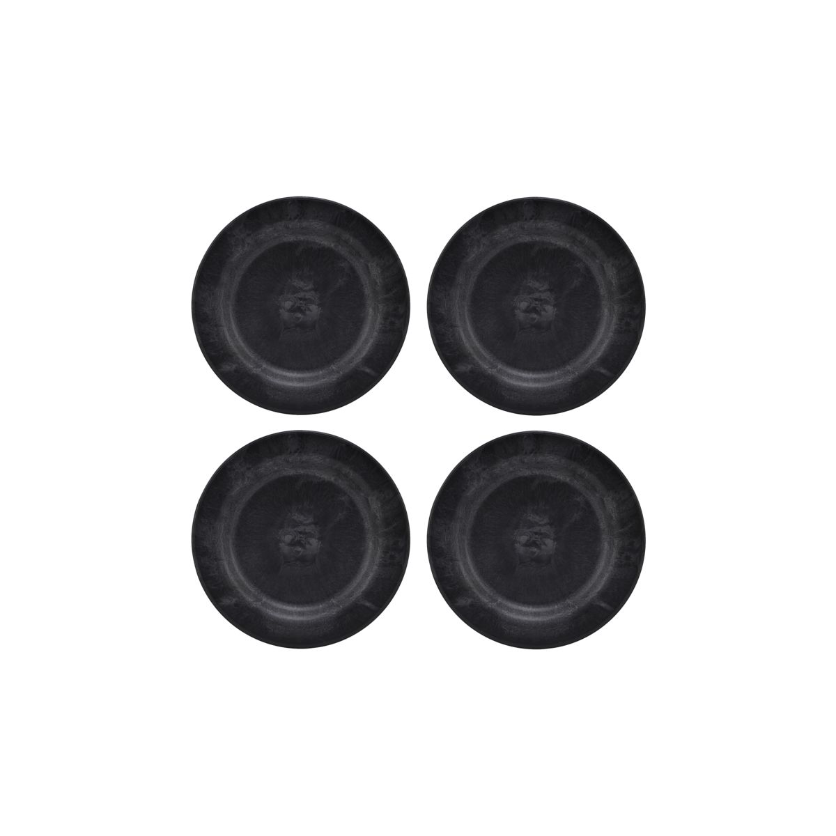 4er Set Teller "Serveur" (schwarz) (18 cm)